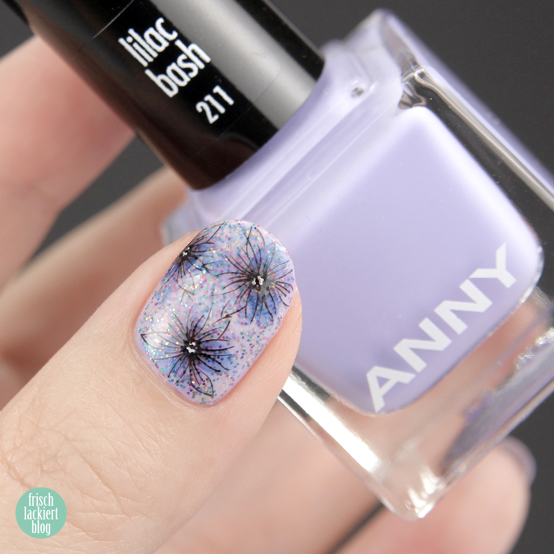 Dreamy Ink Floral Nail Stickers von So Nailicious – Blumen Nailart mit Glitzer Flieder – by frischlackiert