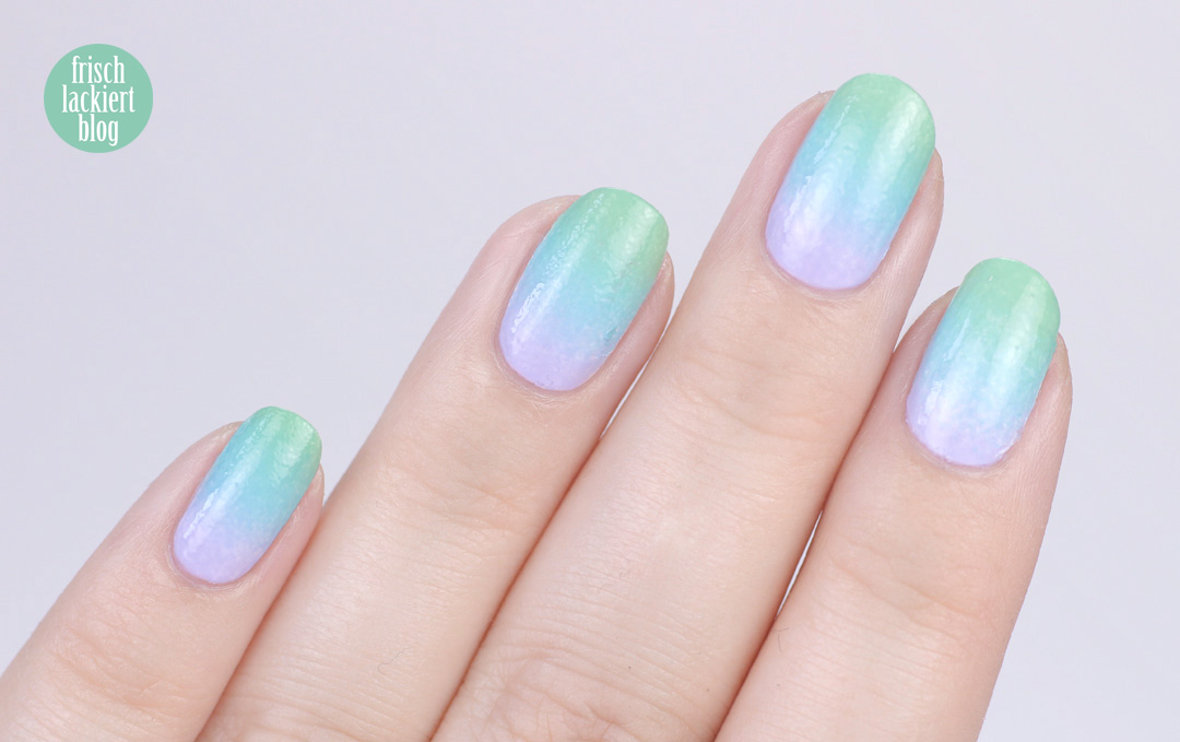 Mermaid Nailart – Meerjungfrauen Gradient mit Stamping – inspiriert von Hitschler – by frischlackiert