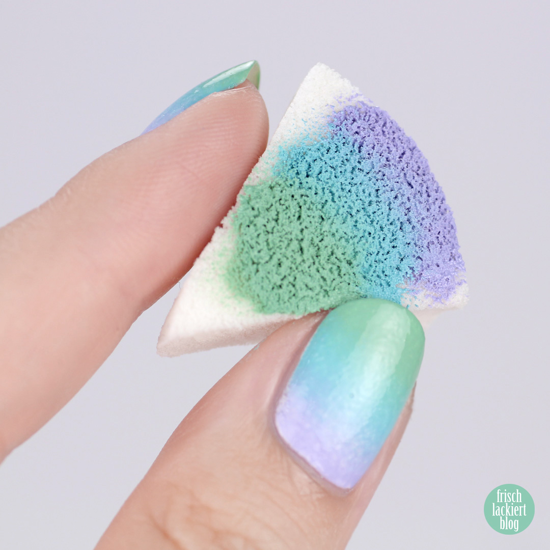 Mermaid Nailart – Meerjungfrauen Gradient mit Stamping – inspiriert von Hitschler – by frischlackiert