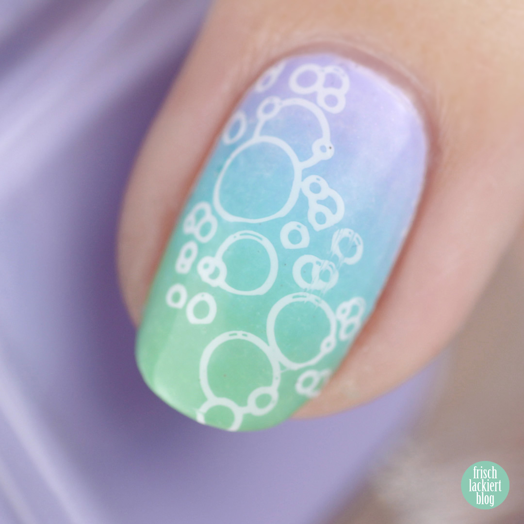 Mermaid Nailart – Meerjungfrauen Gradient mit Stamping – inspiriert von Hitschler – by frischlackiert