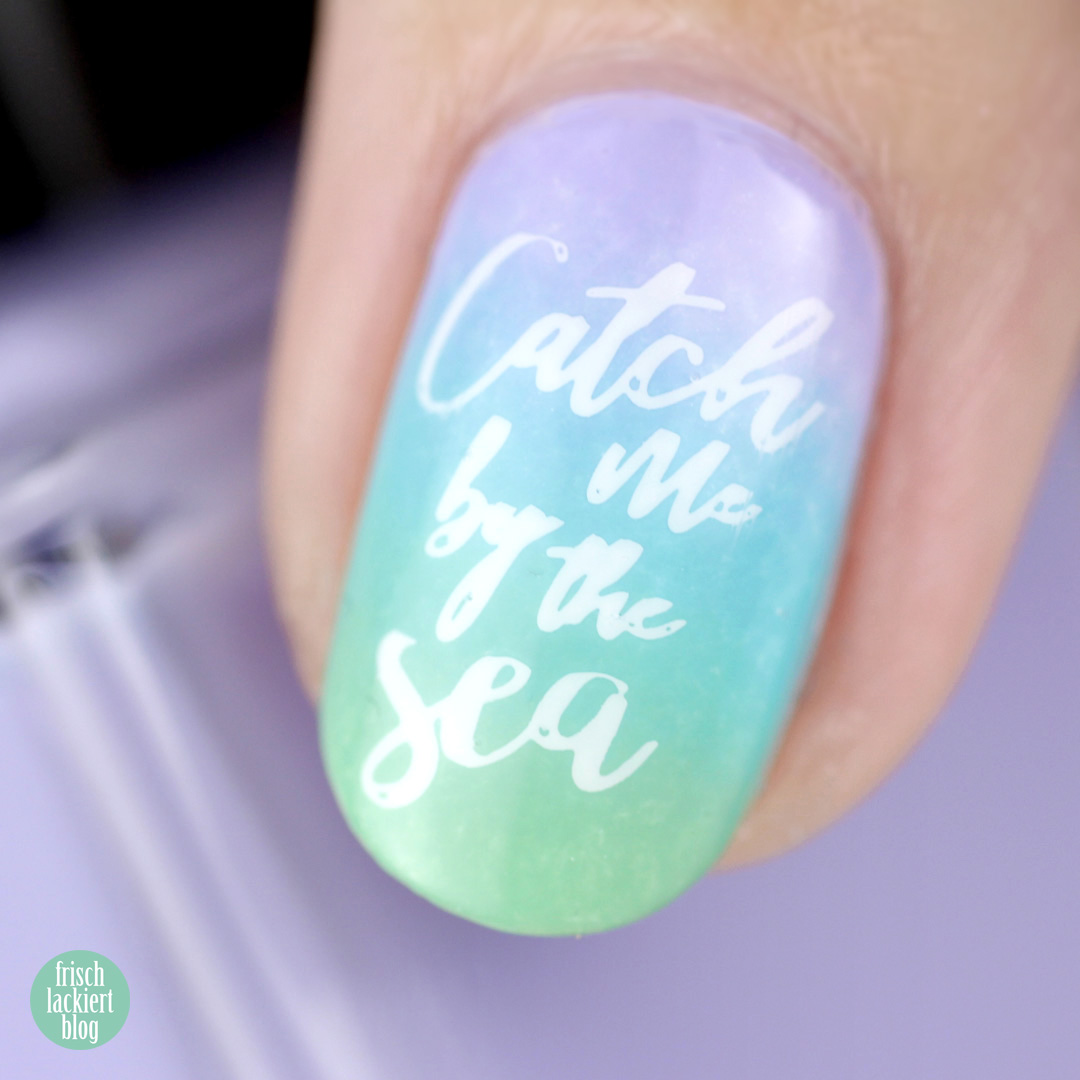 Mermaid Nailart – Meerjungfrauen Gradient mit Stamping – inspiriert von Hitschler – by frischlackiert