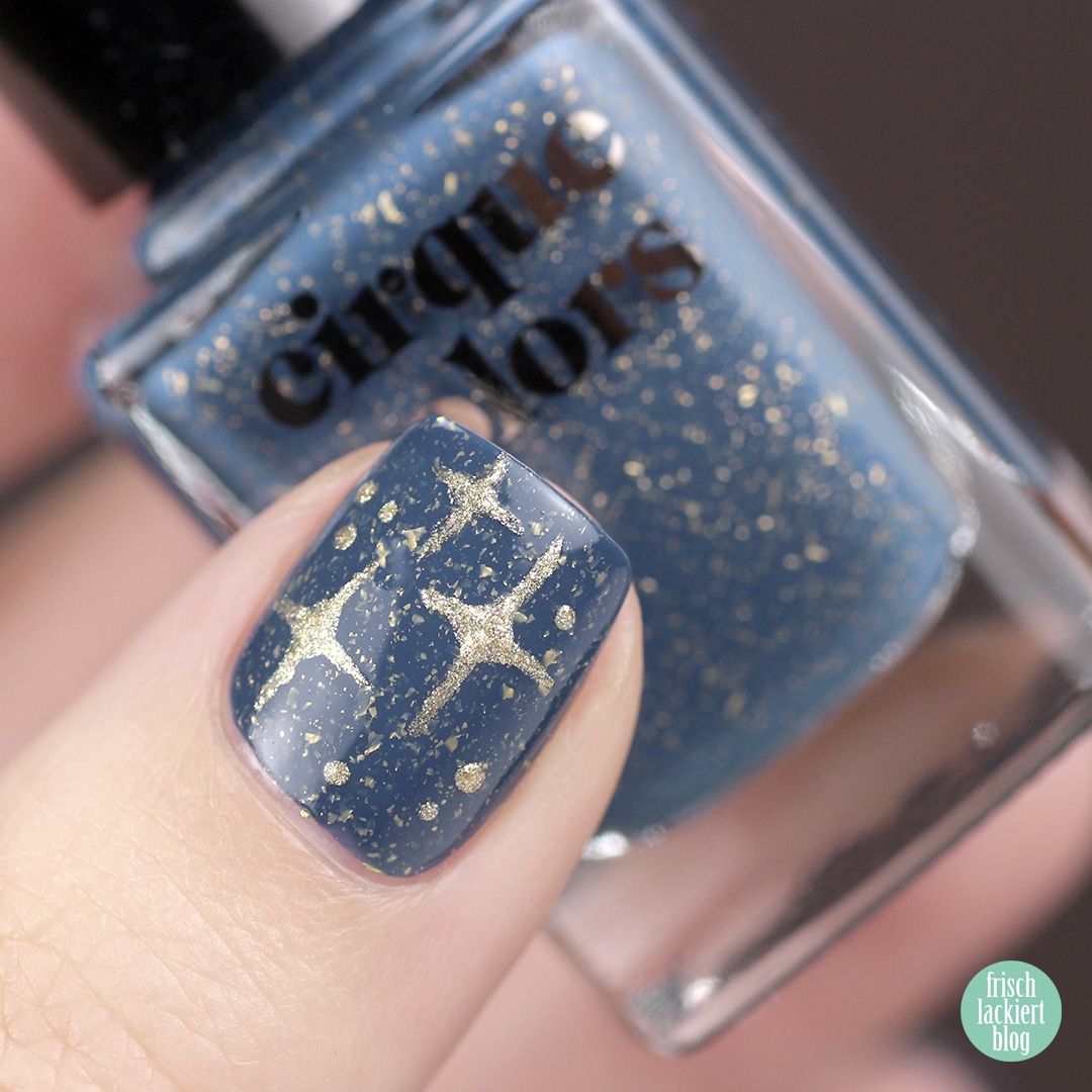 YpslackiertChallenge _ Sternenglanz Nailart – golden stars – by frischlackiert