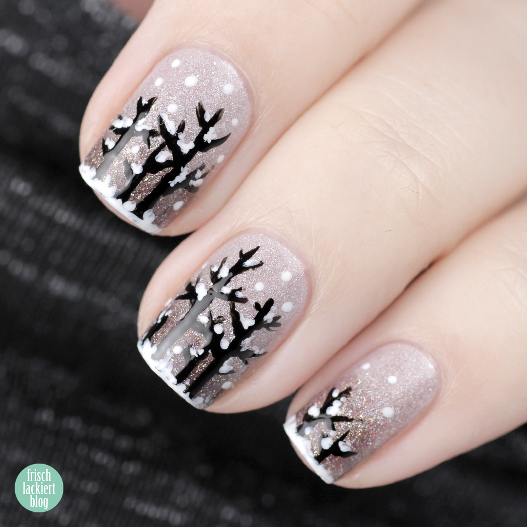 Masura Winter Tree Nailart – Winterwald Design by frischlackiert