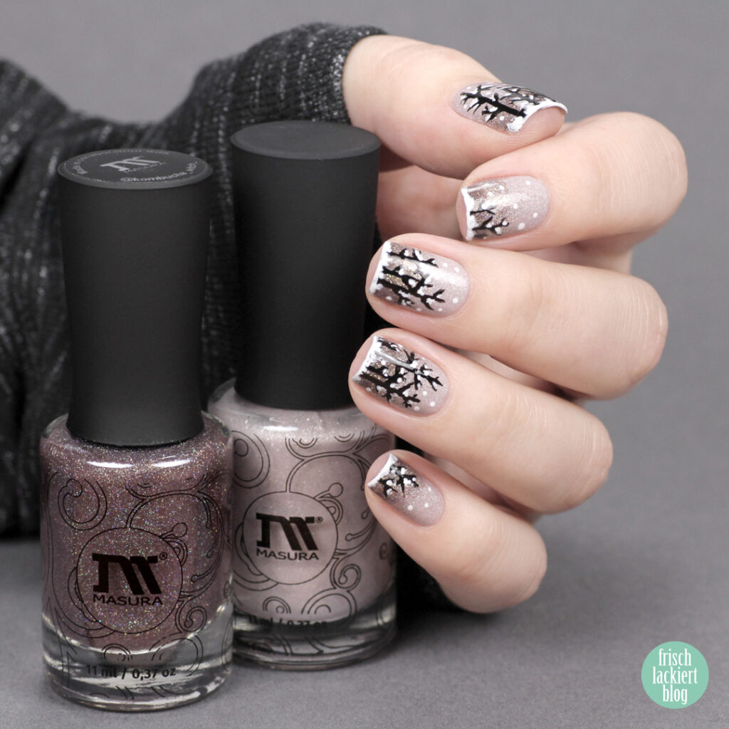 Masura Winter Tree Nailart – Winterwald Design by frischlackiert