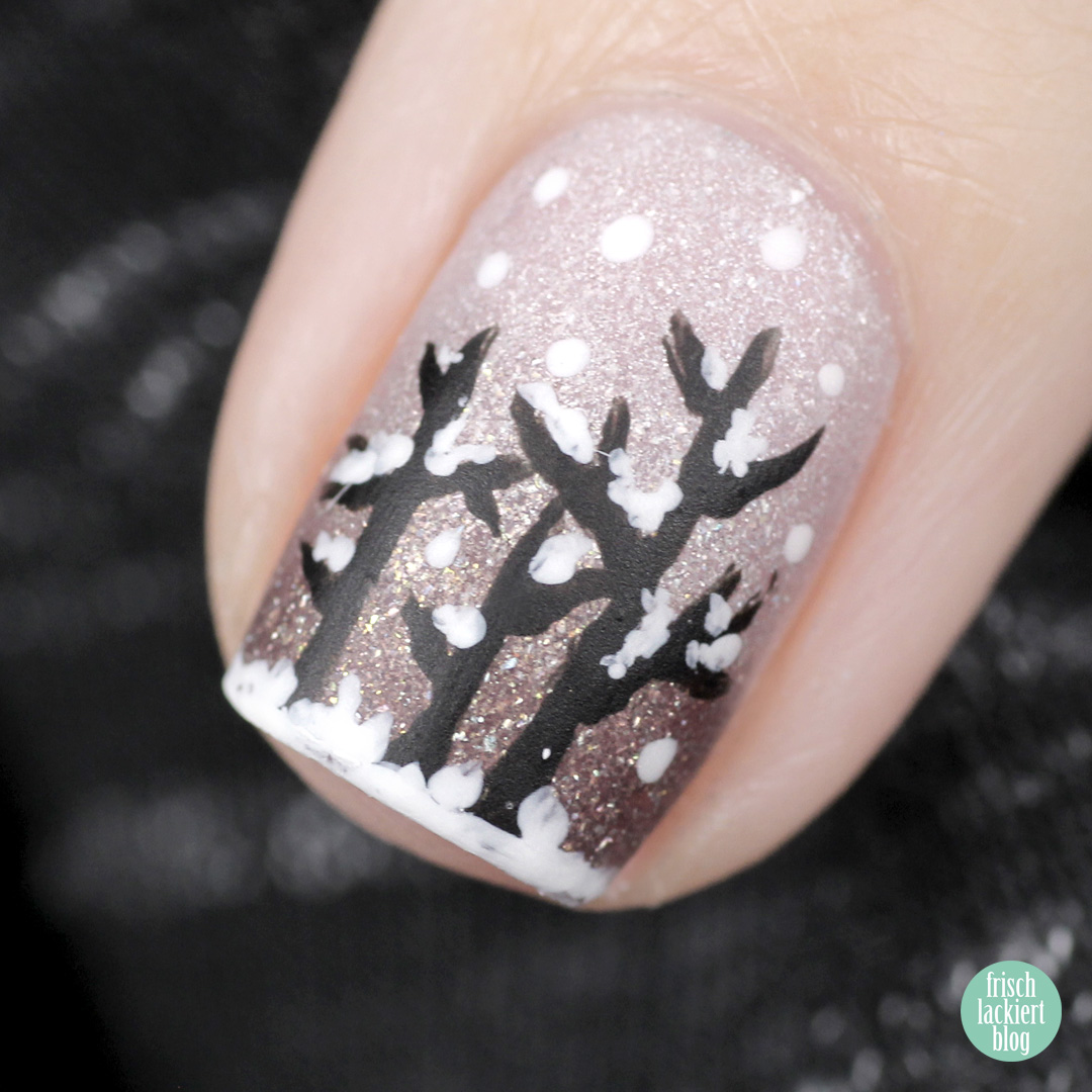 Masura Winter Tree Nailart – Winterwald Design by frischlackiert