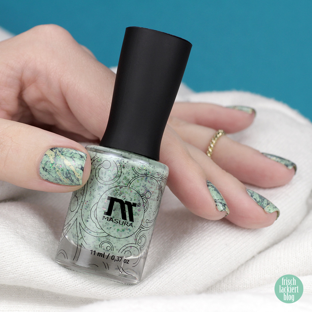 Marmor Nailart in Mint – mit masura pistachio ice cream – by frischlackiert