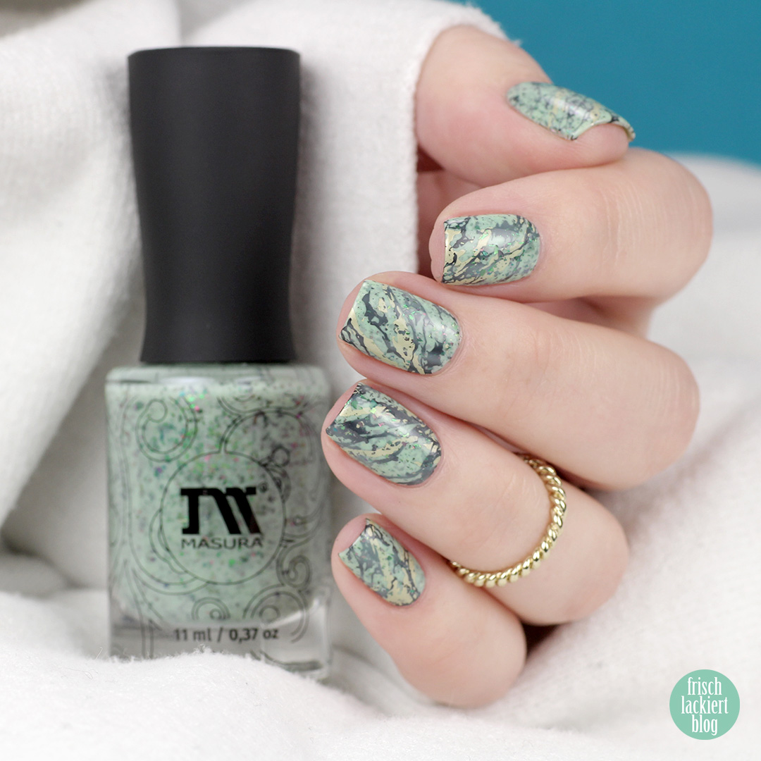 Marmor Nailart in Mint – mit masura pistachio ice cream – by frischlackiert