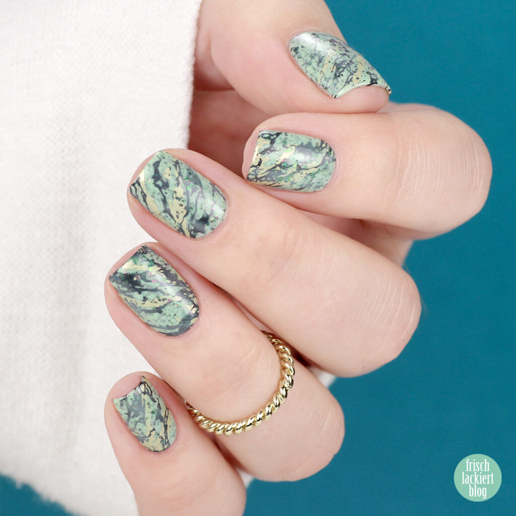 Marmor Nailart in Mint – mit masura pistachio ice cream – by frischlackiert