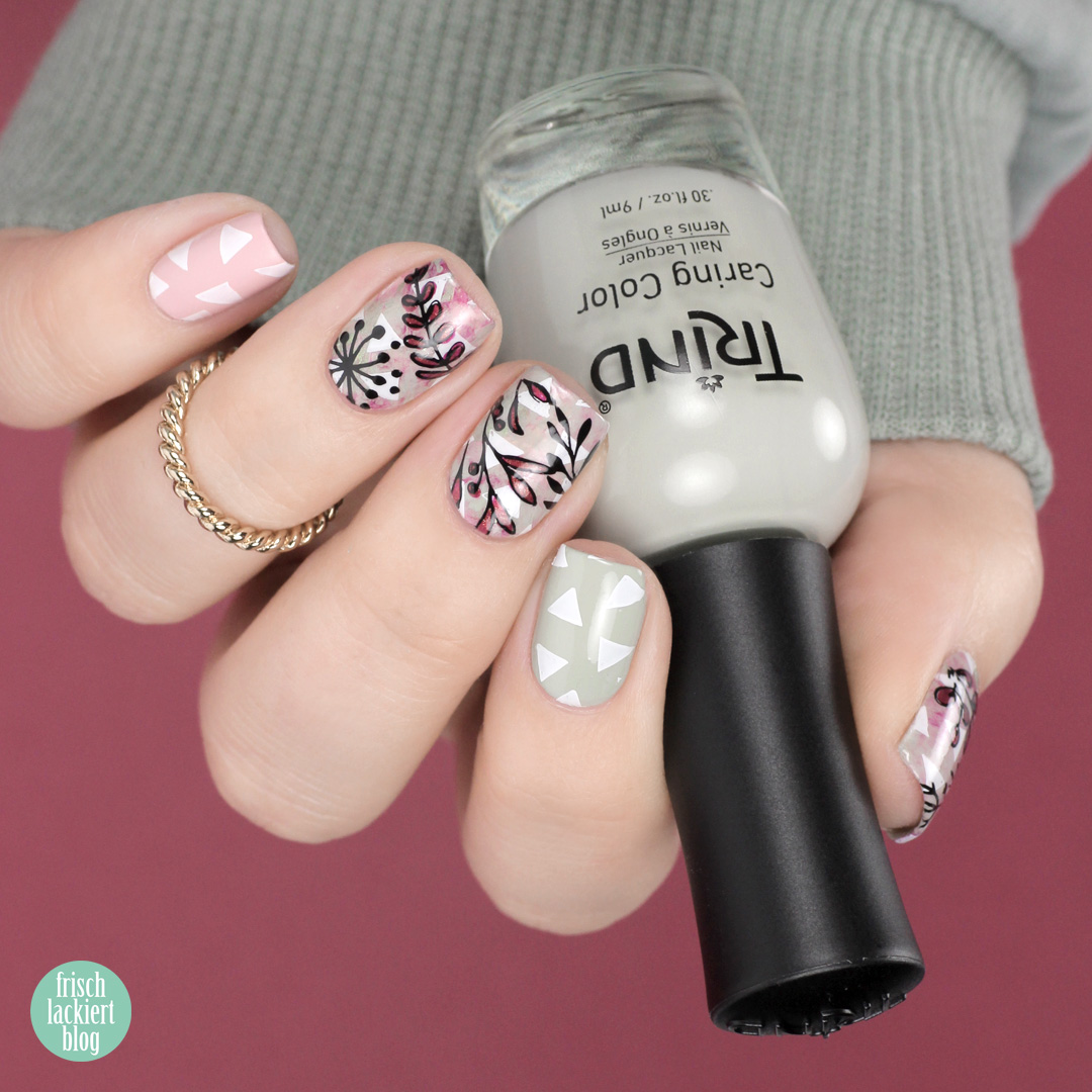 Nailart Challenge – Spring Nailart Flower Stamper Marble Nails - by frischlackiert