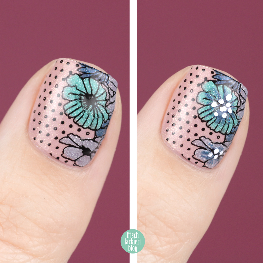 Nailsreloaded Challenge – Reverse Stamping Nail Art spring and flowers – by frischlackiert