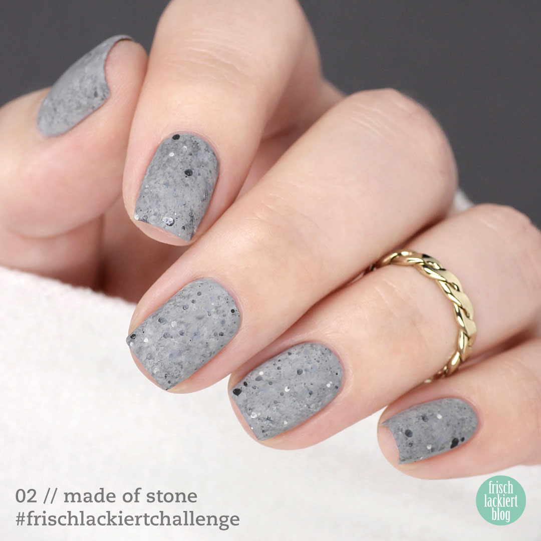 FrischlackiertChallenge – made of stone Nailart – Beton Nägel Tutorial – by frischlackiert