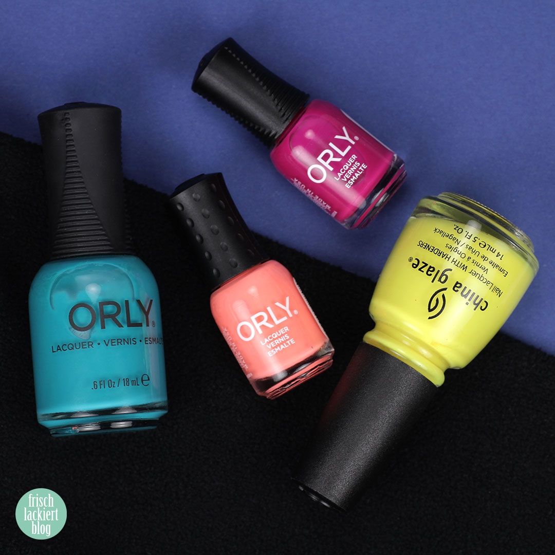 Frischlackiert Challenge – Nude und Neon Nailart mit schwarzem Stamping – by frischlackiert