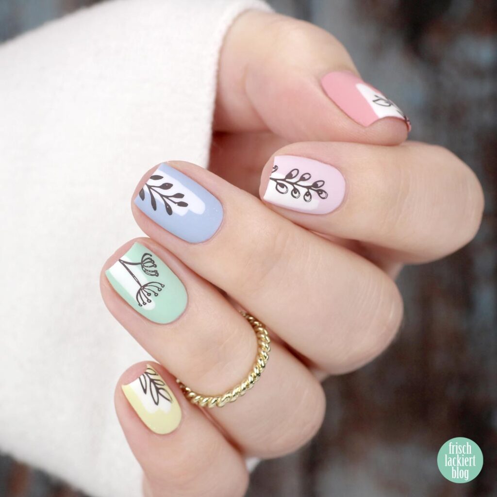 Spring Pastel Rainbow Stamping Nailart – by frischlackiert