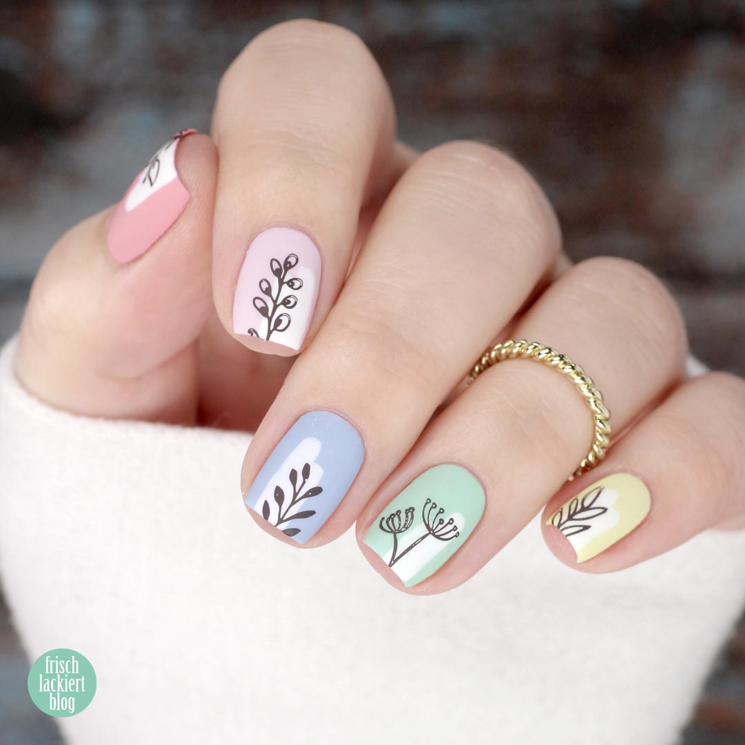 Spring Pastel Rainbow Stamping Nailart – by frischlackiert