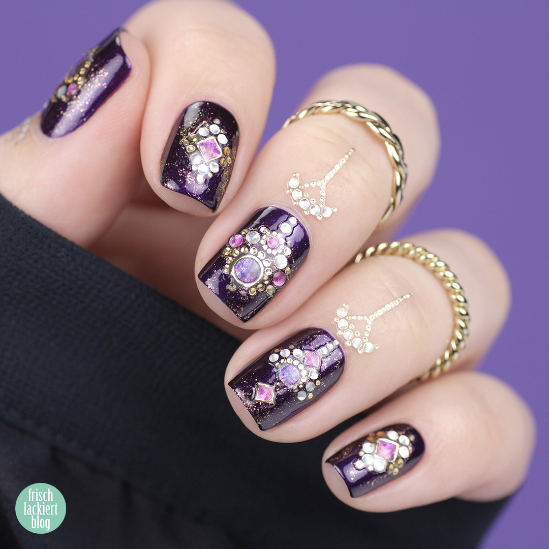 FrischlackiertChallenge – Arabian Nights Nailart – Jolifin Strass-Sticker Nr. 27 - by frischlackiert