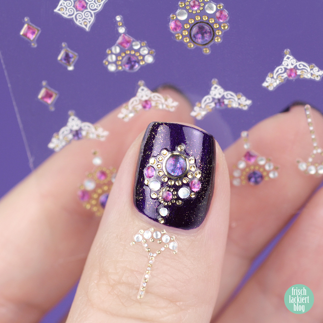 FrischlackiertChallenge – Arabian Nights Nailart – Jolifin Strass-Sticker Nr. 27 - by frischlackiert
