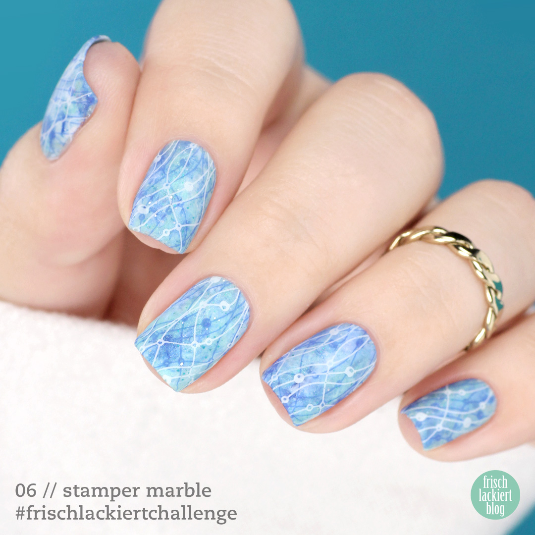 Frischlackiert-Challenge – Stamper Marble Nailart – by frischlackiert