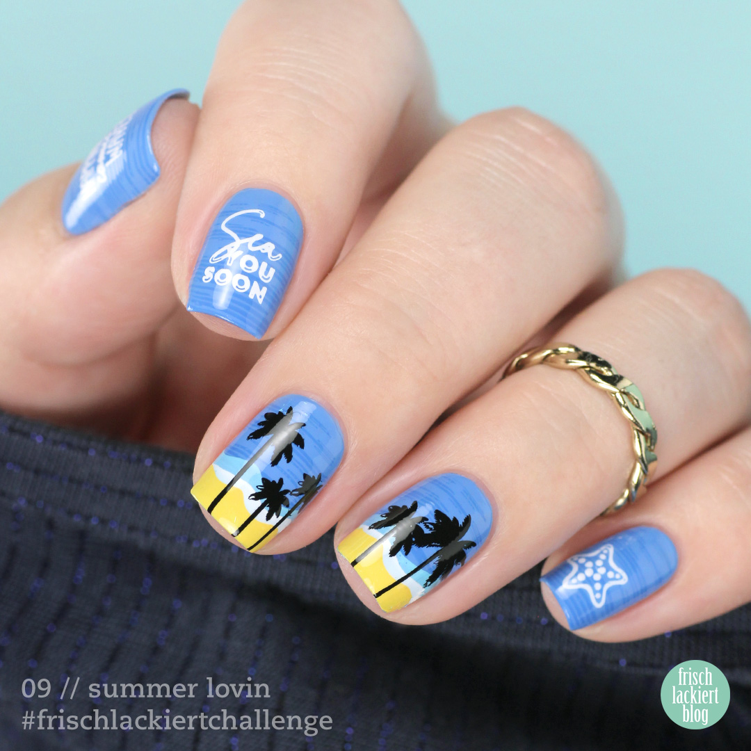 Frischlackiert-Challenge Summer Lovin Stamping Nailart