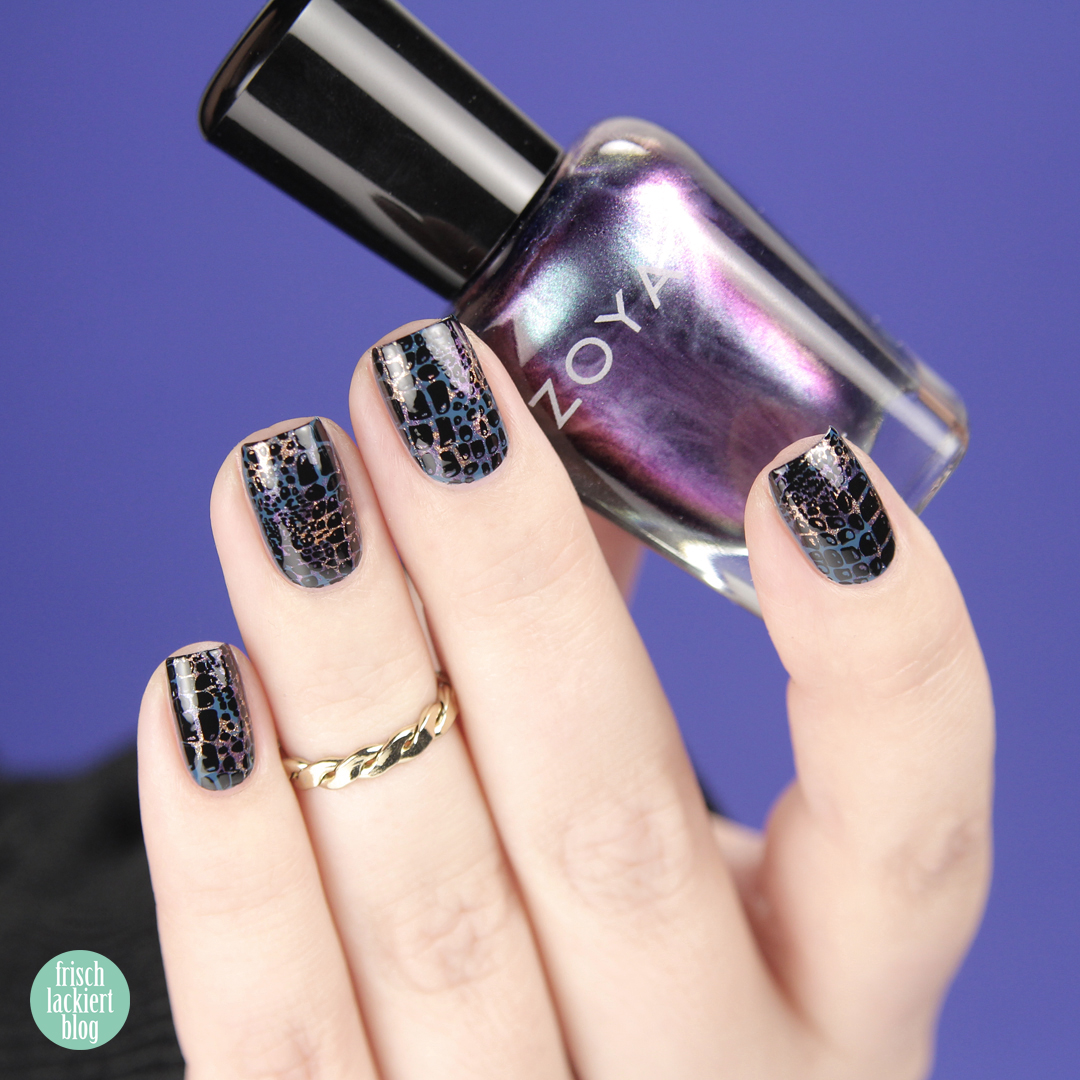 Animal Print Nailart Blue Snake Design – MoYou Pro XL 05 – by frischlackiert