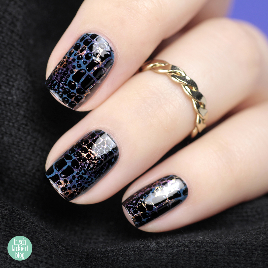 Animal Print Nailart Blue Snake Design – MoYou Pro XL 05 – by frischlackiert