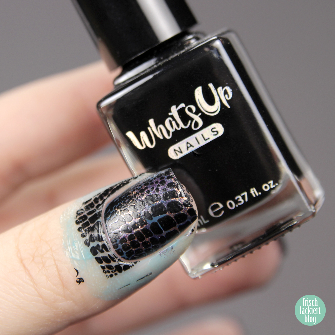 Animal Print Nailart Blue Snake Design – MoYou Pro XL 05 – by frischlackiert