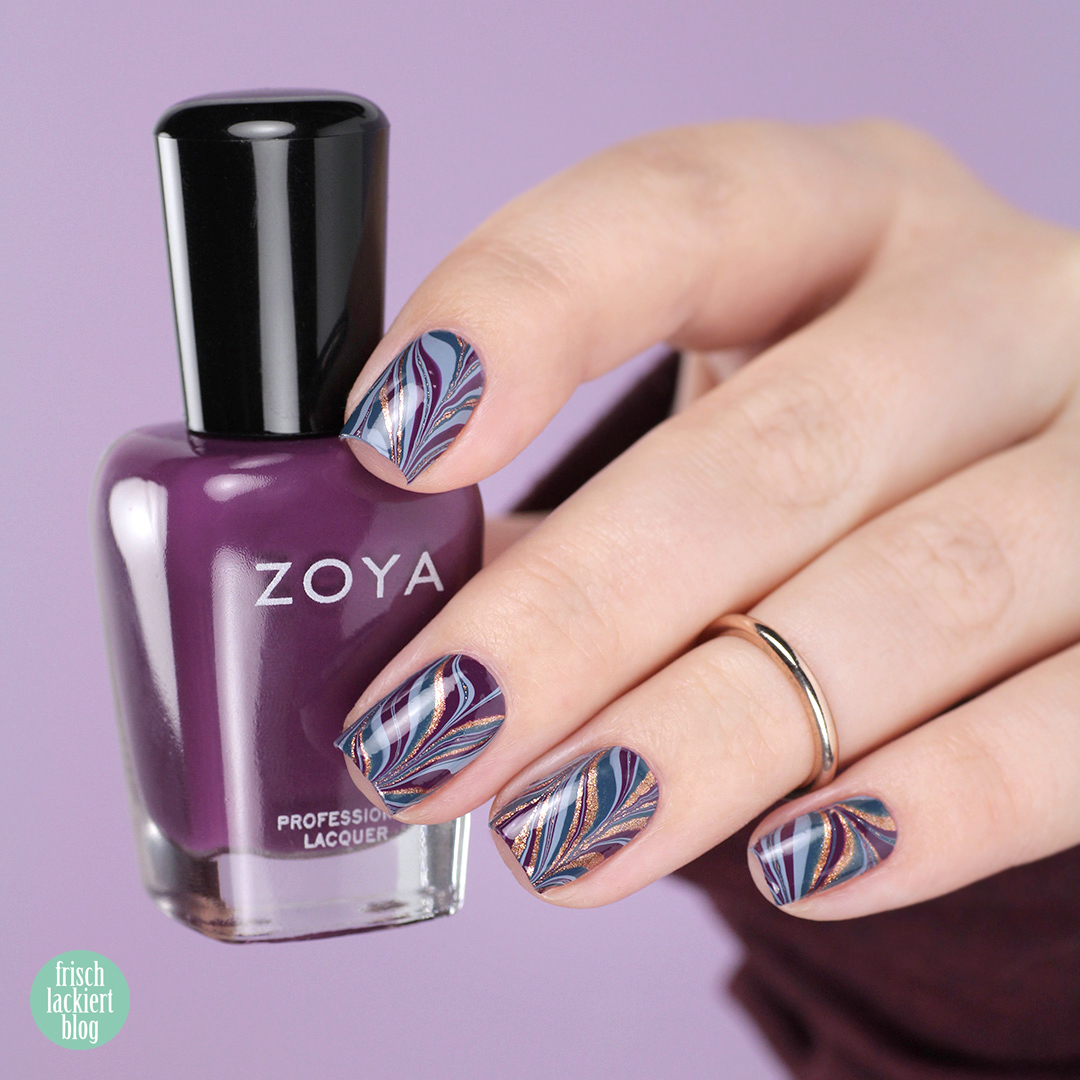 Zoya Luscious Collection – Watermarble Nailart – by frischlackiert