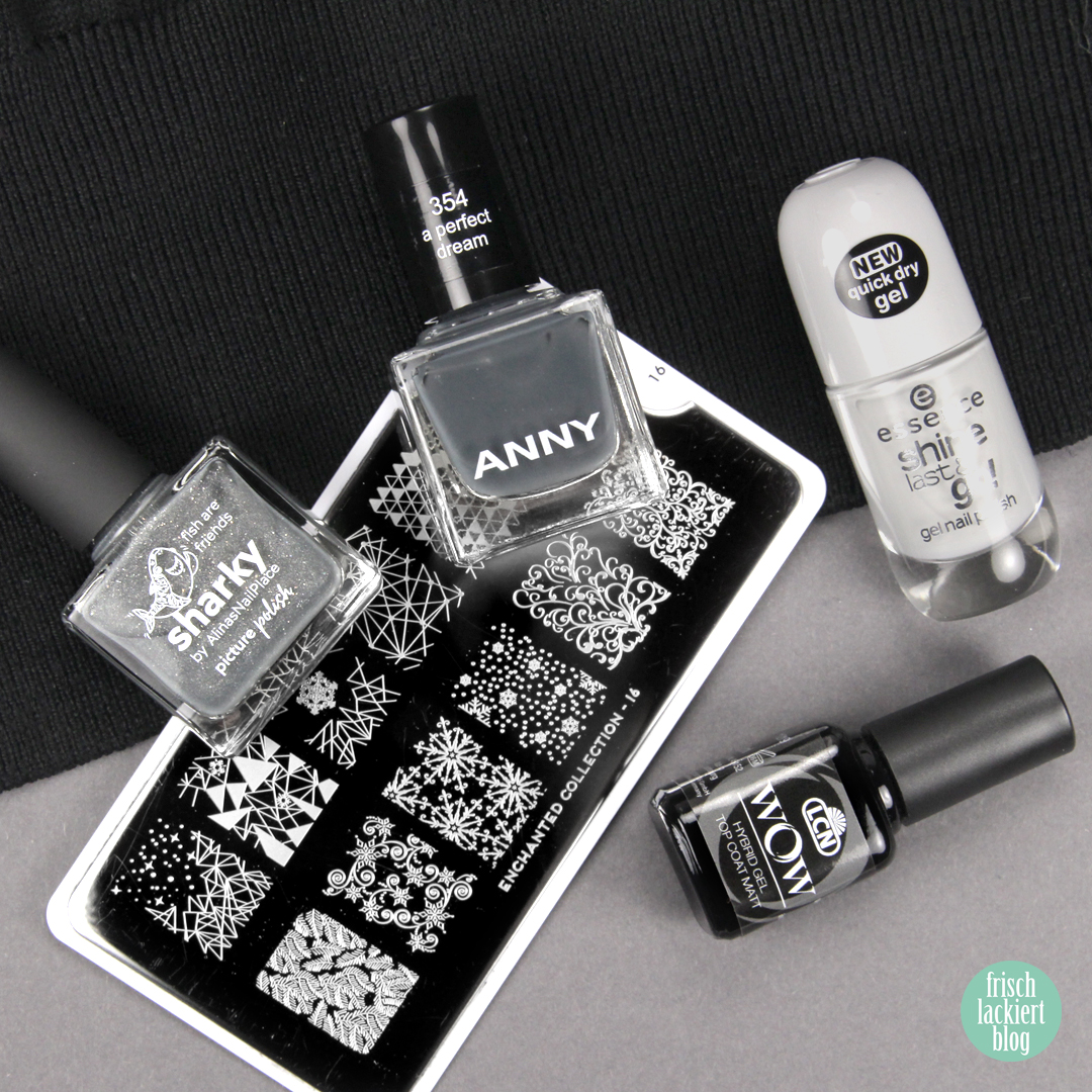 YpsLackiertChallenge – All the Greys – grey gradient winter nail art – by frischlackiert