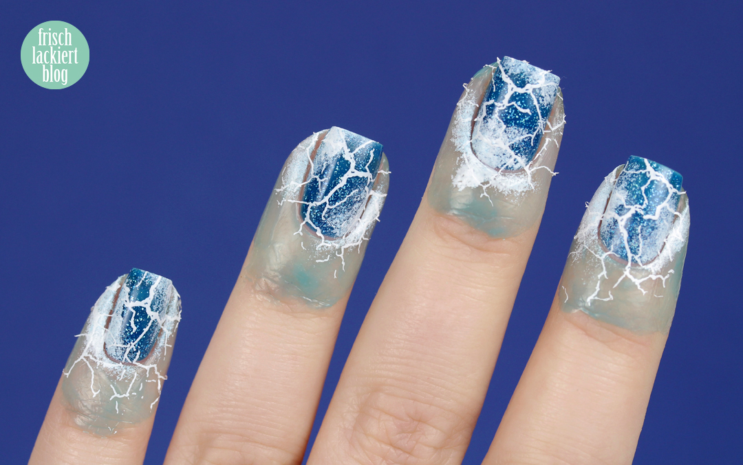 YpsLackiertChallenge – Eiszeit – blue broken ice nail art – by frischlackiert