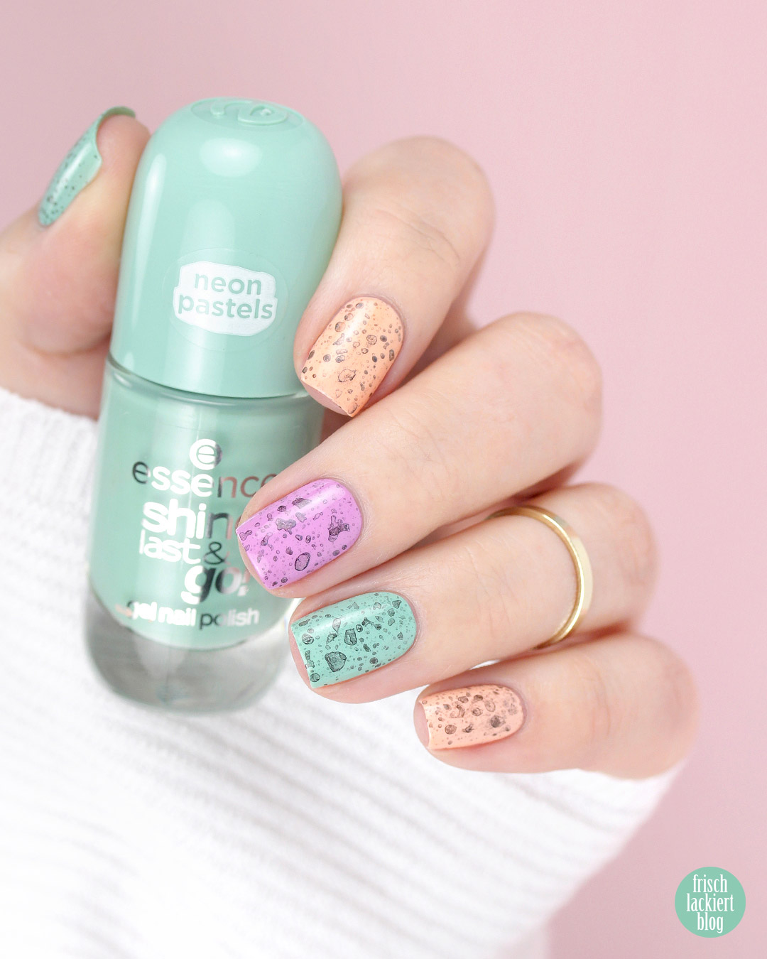 Oster Nail Art mit essence neon pastels – by frischlackiert