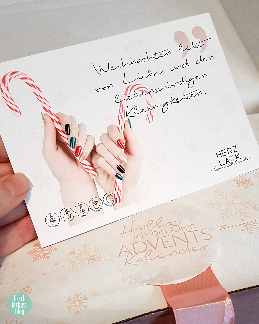 Review und Unboxing Herzlack Nagellack Adventskalender 2020 – Erfahrung und Test – by frischlackiert